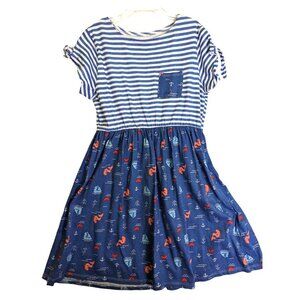 Bass Pro Shops Little Girls size 10 Kids Blue Mermaid Cotton Pullover Dress